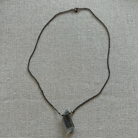 Delicate Clear Crystal Pendant Necklace - Picture 3 of 7